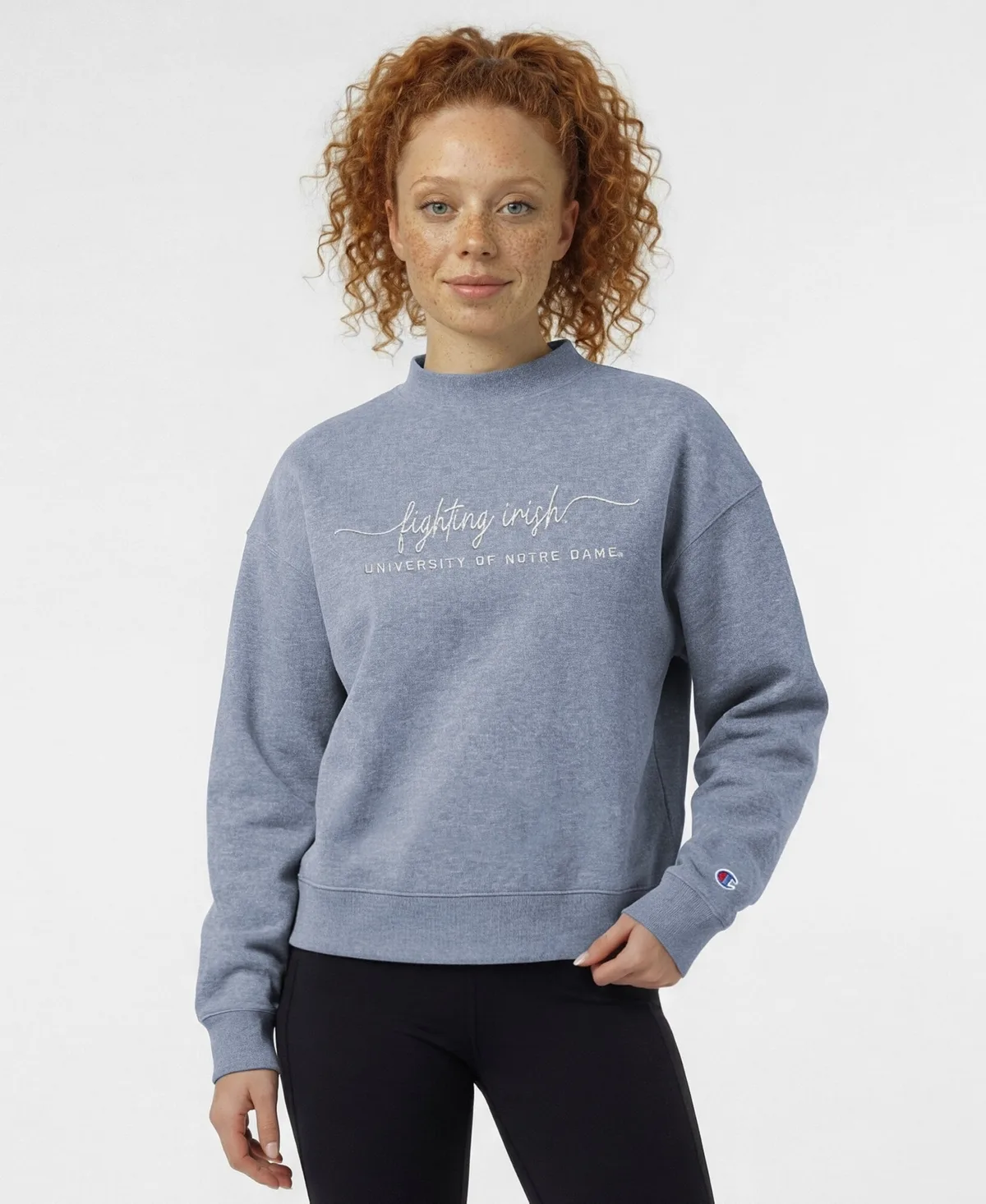 Mock-Neck Cropped Pullover Sweatshirt by Champion