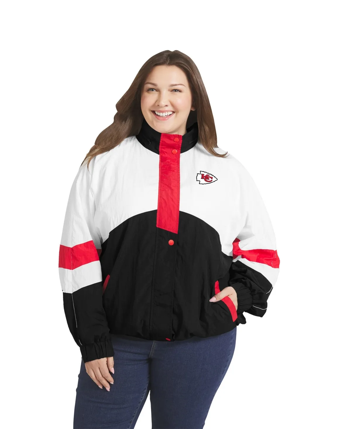 Kansas City Chiefs Hooded Crinkle Windbreaker Jacket by Wear by Erin Andrews
