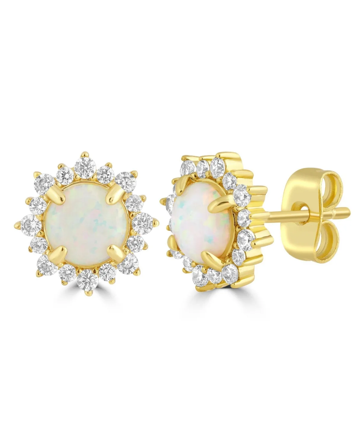 Opal Halo Cubic Zirconia Studs