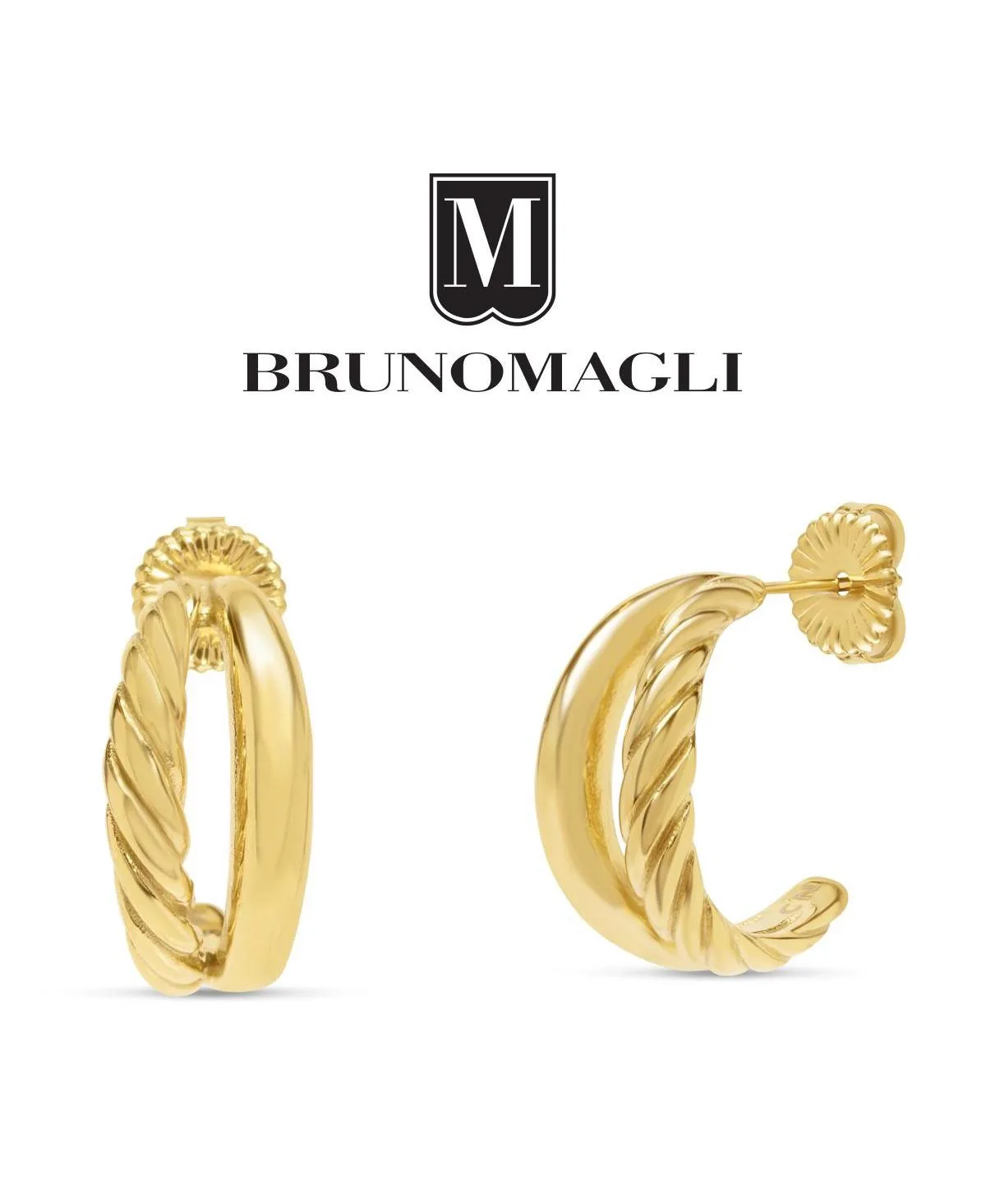 Gold-Tone Azzurra Dangle Hoop Earrings by Bruno Magli