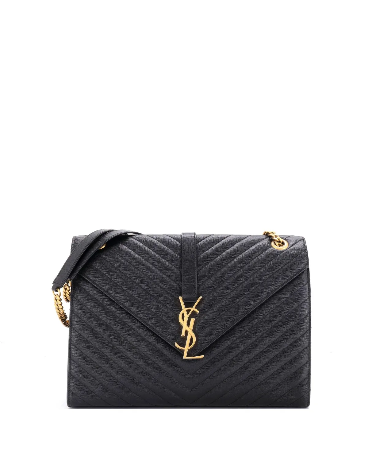 Large Classic Monogram Envelope Matelasse Chevron Satchel by Saint Laurent