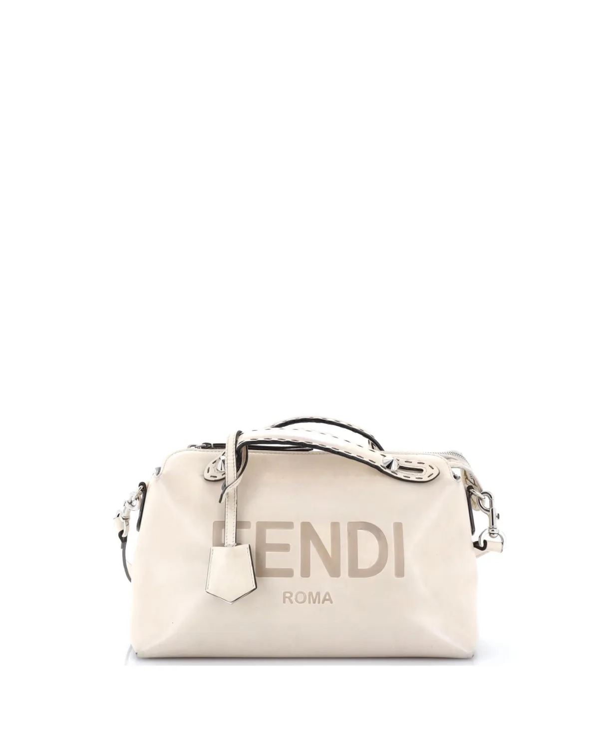 Pre-Owned Fendi Medium Logo by the Way Satchel Embossed Leather by FENDI