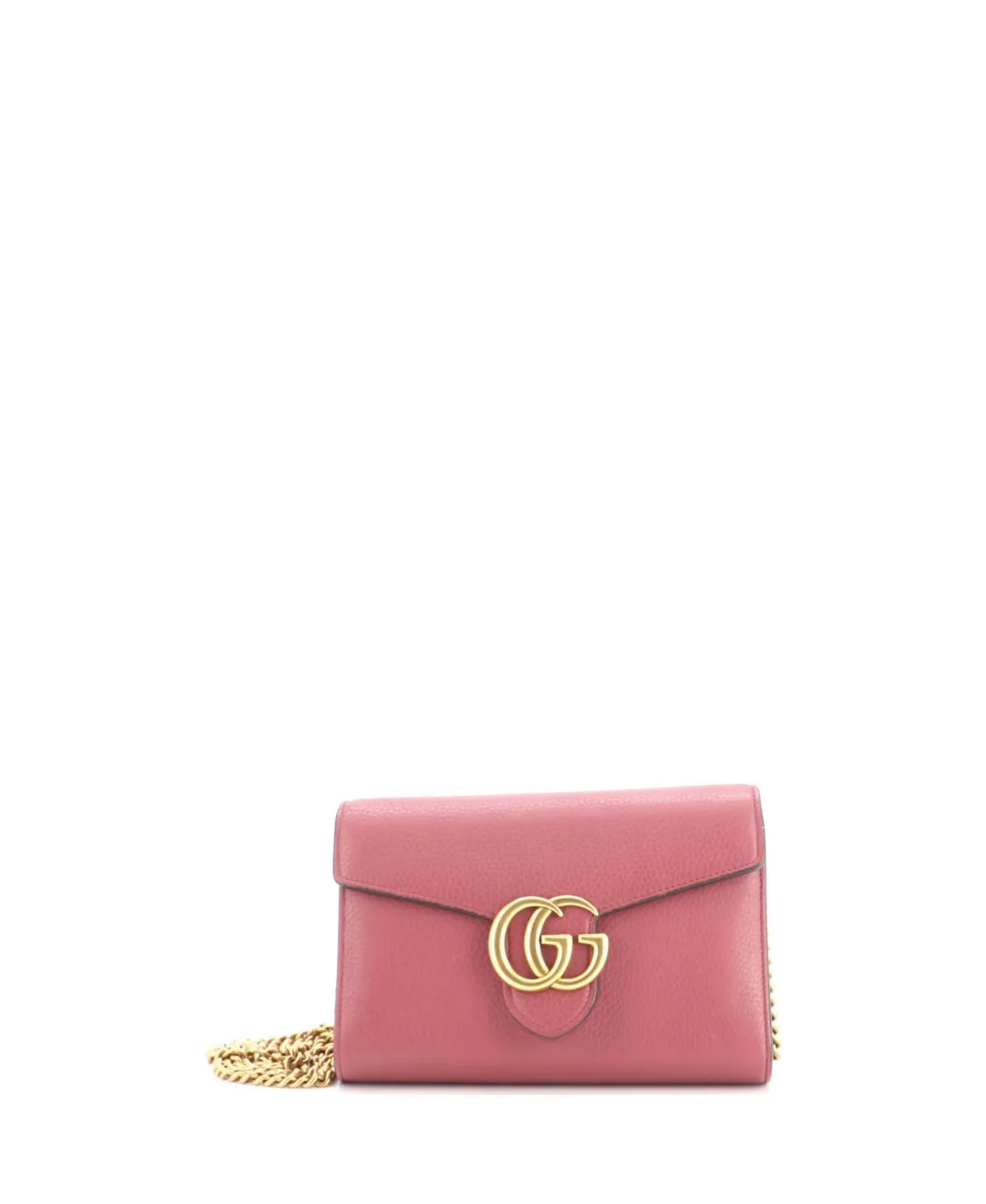 Pre-Owned Gucci Mini Gg Marmont Chain Wallet Leather
