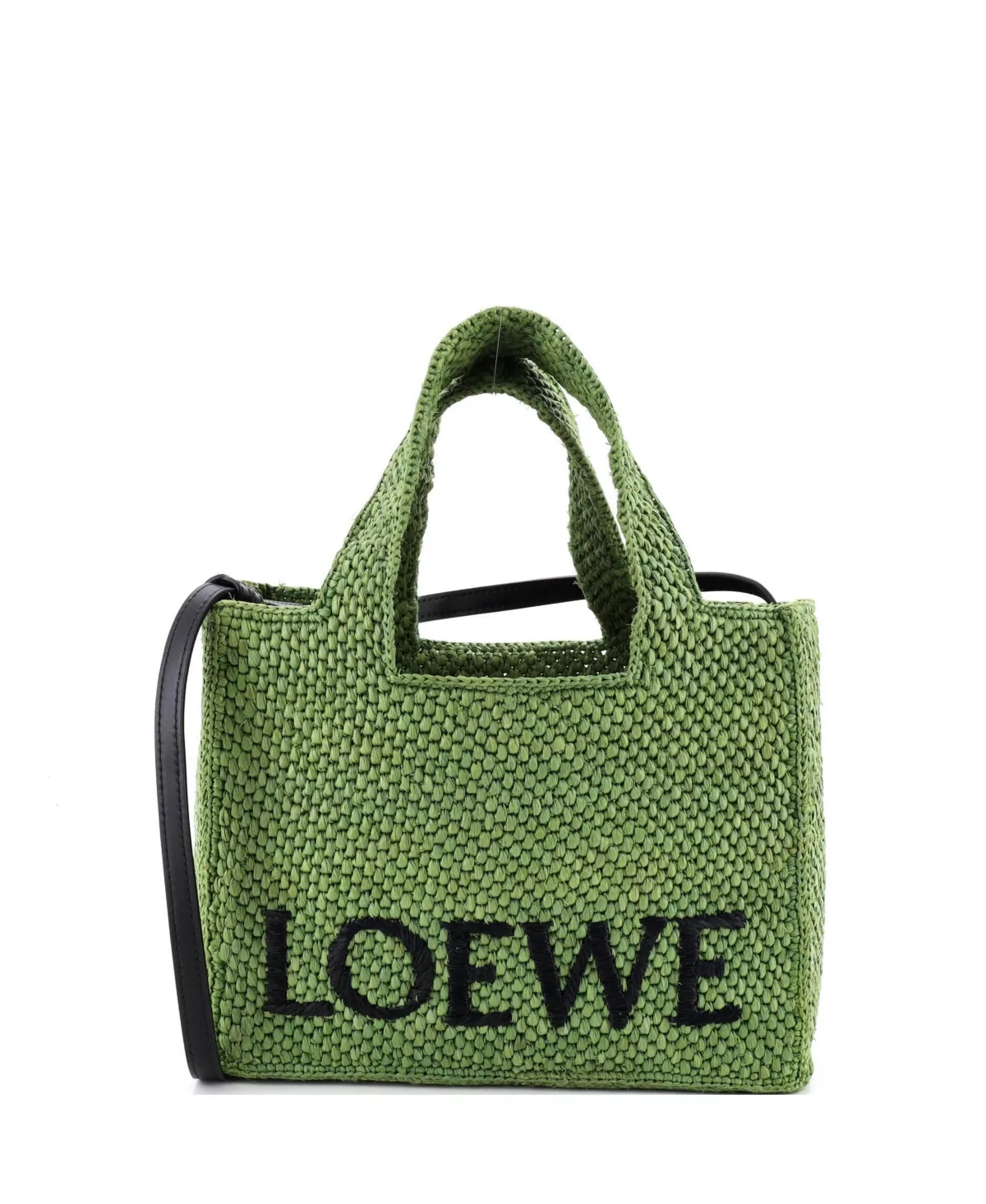 Pre-Owned Loewe Small Paulas Ibiza Logo Convertible Tote Raffia