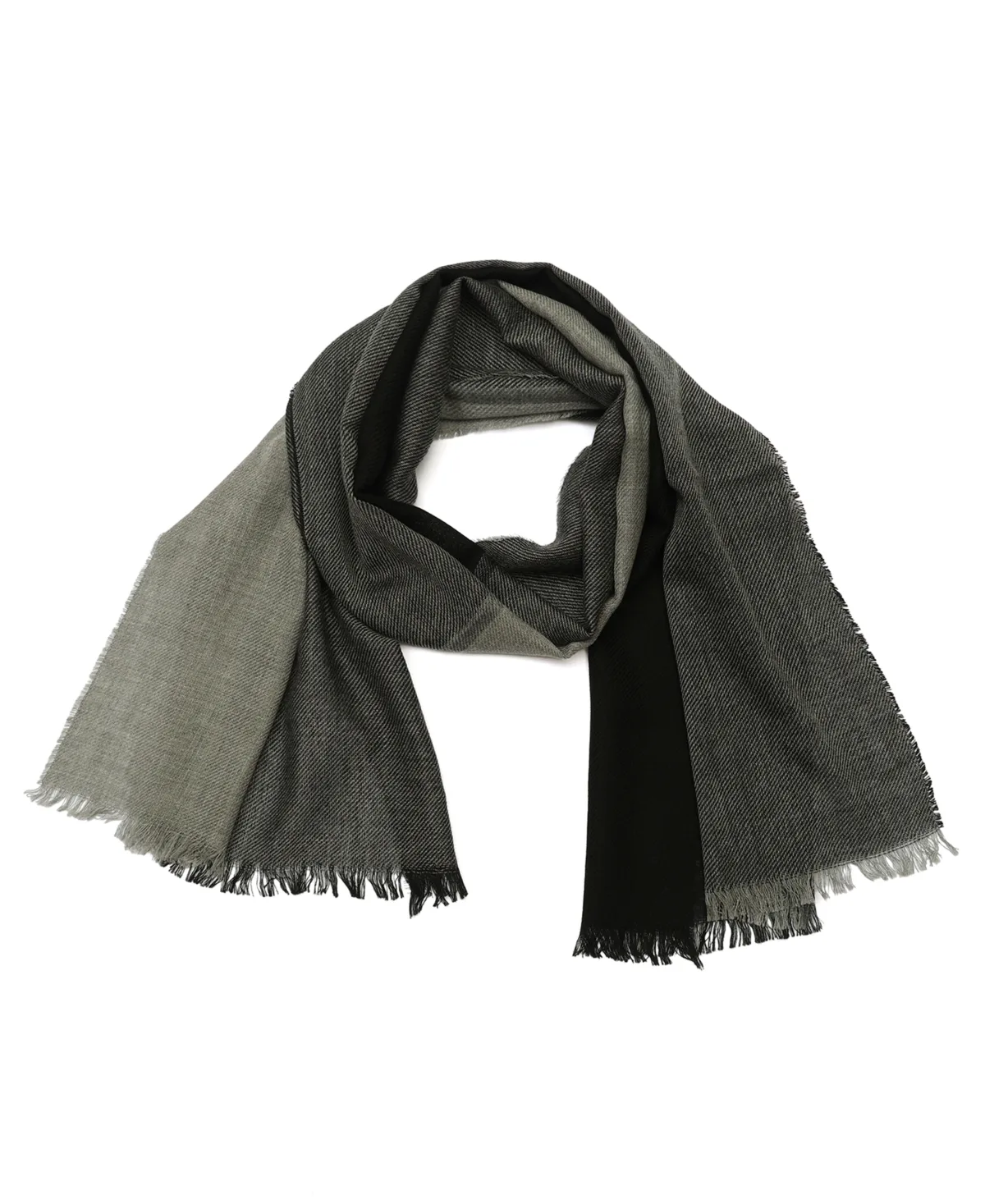Contrast Edge Yarn Dye Fringed Scarf