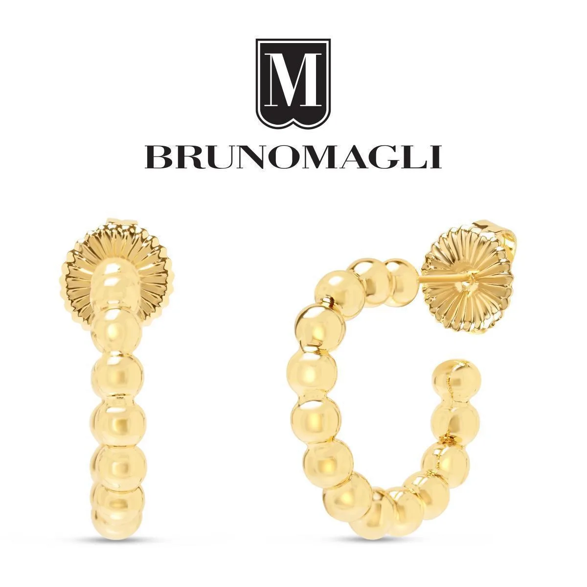 Gold-Tone Alessandra Dangle Post Back Hoop Earrings by Bruno Magli