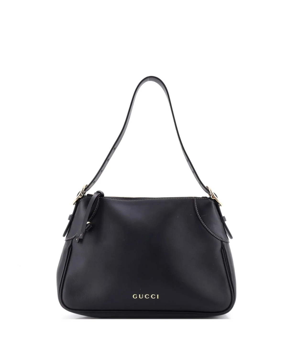 Pre-Owned Gucci Medium Emblem Shoulder Bag Leather by Gucci