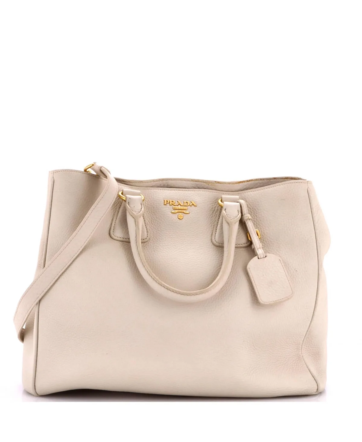 Pre-Owned Prada Large Convertible Shopper Tote Vitello Daino by Prada