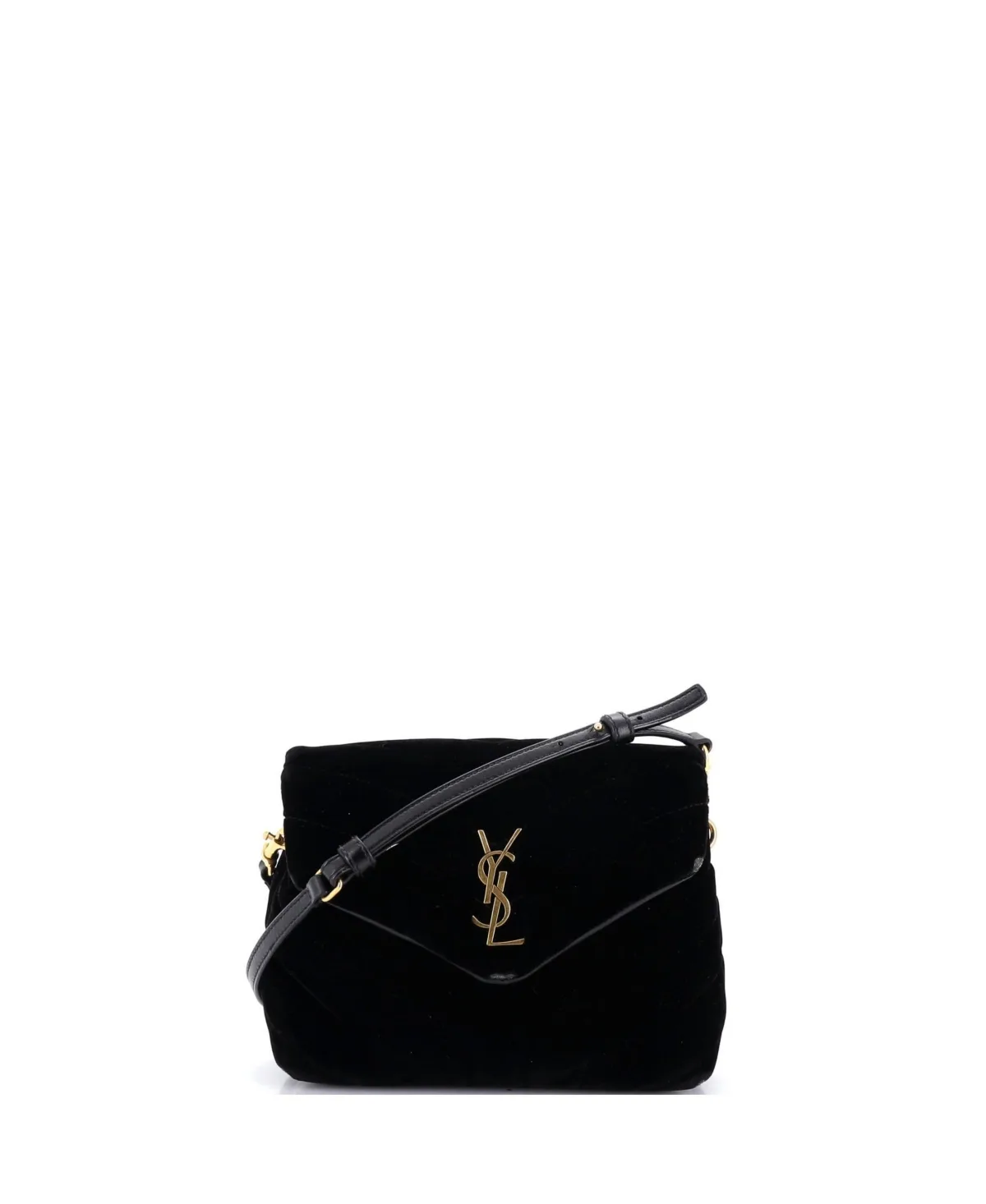 Pre-Owned Saint Laurent Toy Loulou Shoulder Bag Matelasse Chevron Velvet by Saint Laurent