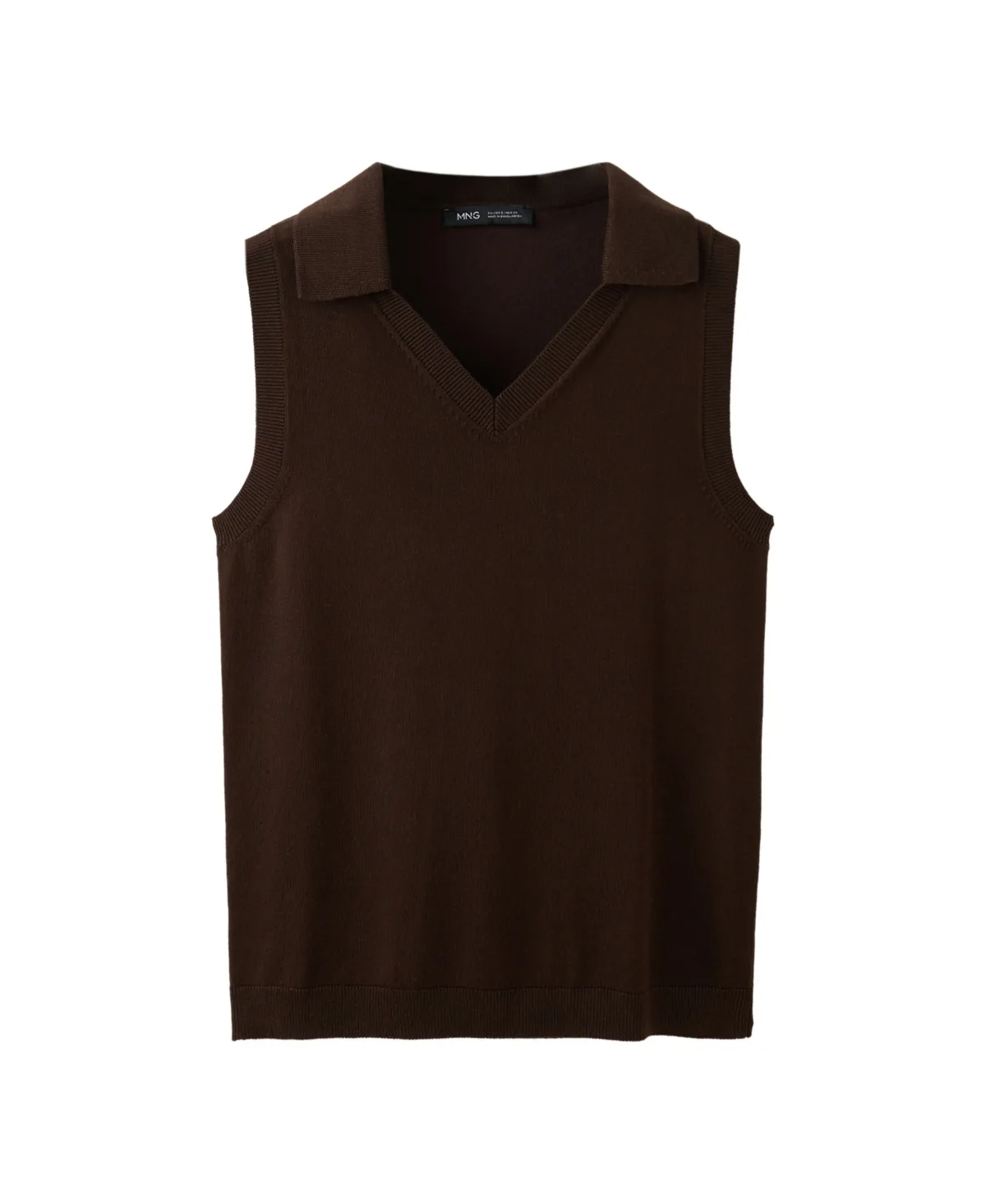 V-Neck Sleeveless Knit Top by Mango