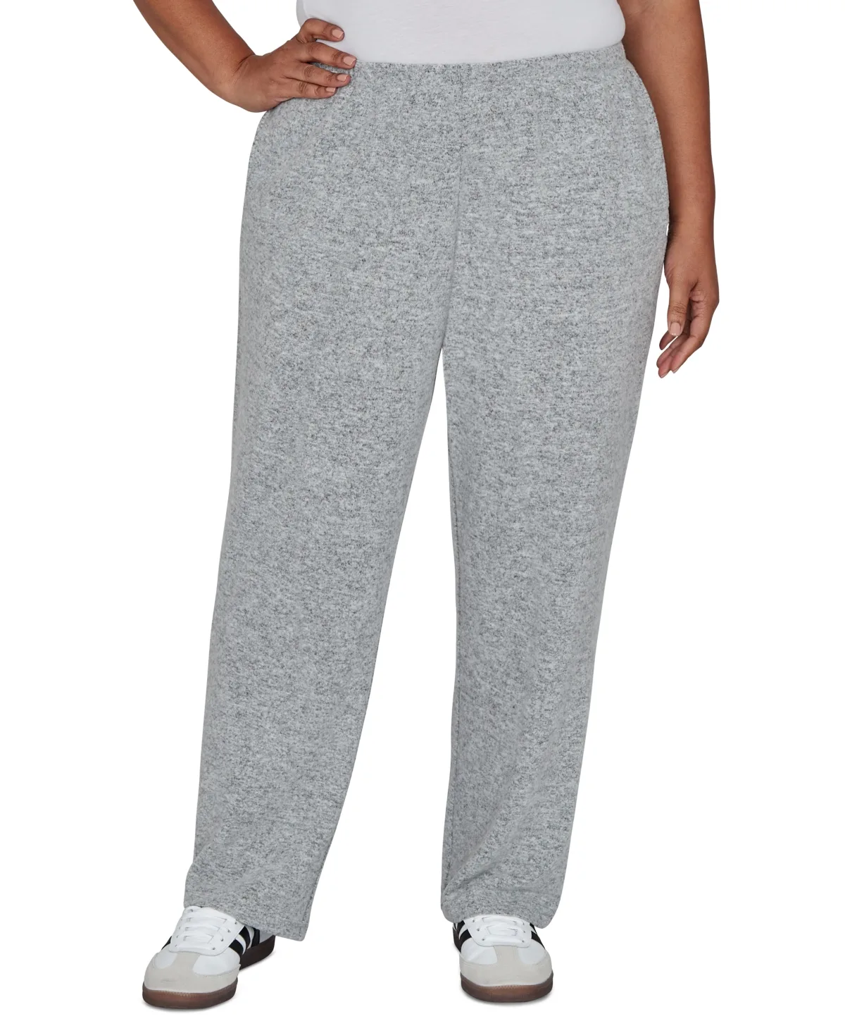 Pull-On Straight-Leg Knit Pants