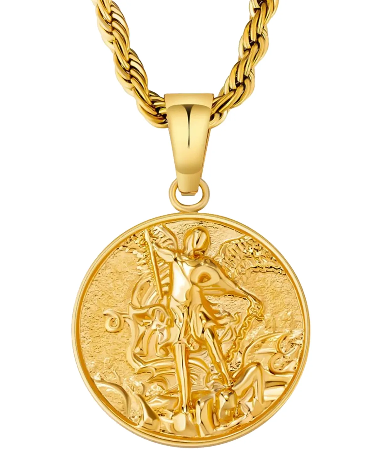 St. Michael 18k Gold-Tone Pendant Necklace