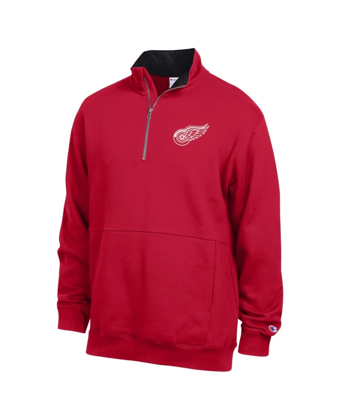 Detroit Red Wings Scar Quarter-Zip Fleece-Lining Pullover by Champion