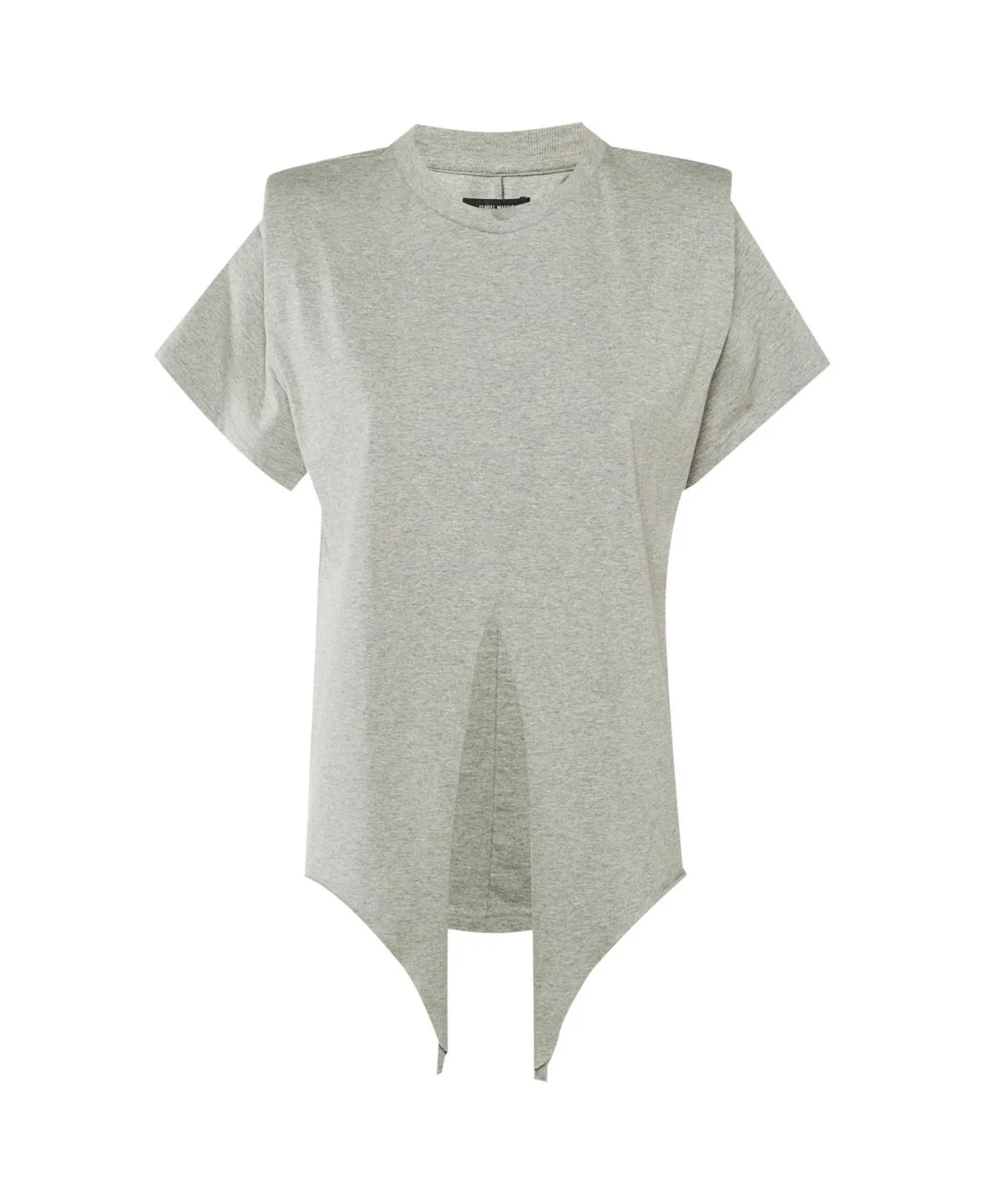 Pre-Owned Isabel Marant Belita Padded Shoulder Tie-Front Cotton T-Shirt by Isabel Marant
