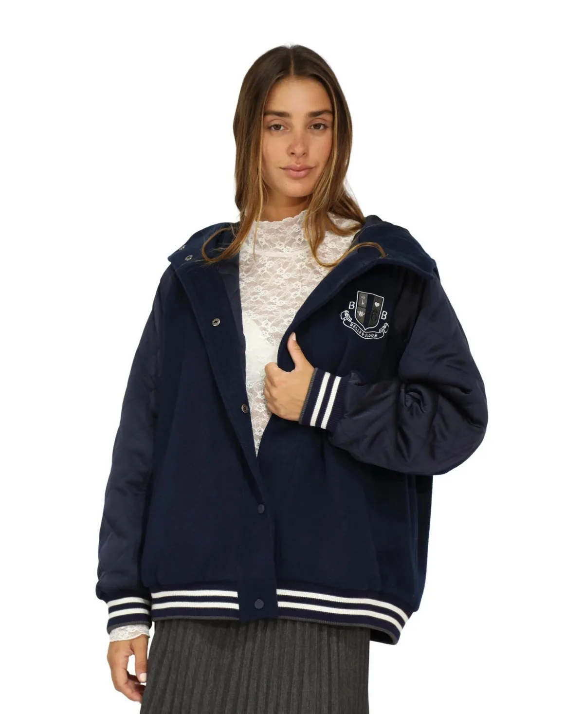 Remix Bomber Varsity Jacket by Belle & Bloom