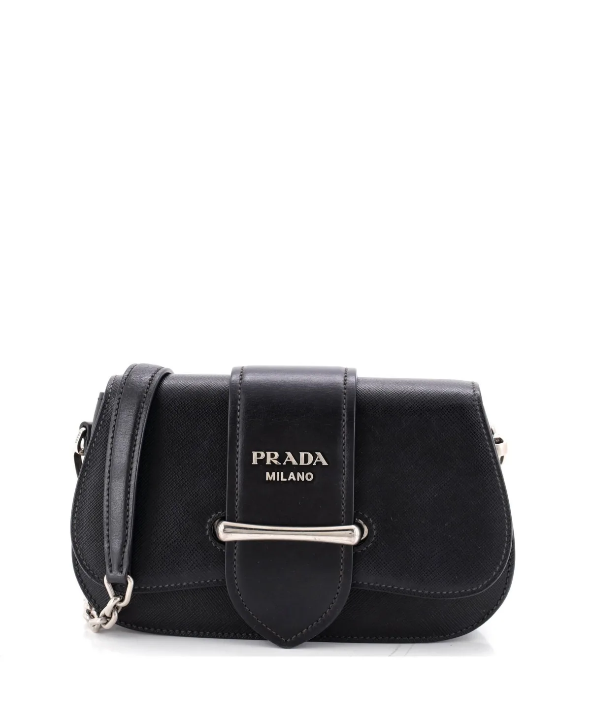 Pre-Owned Prada Mini Sidonie Shoulder Bag City Calf with Saffiano by Prada