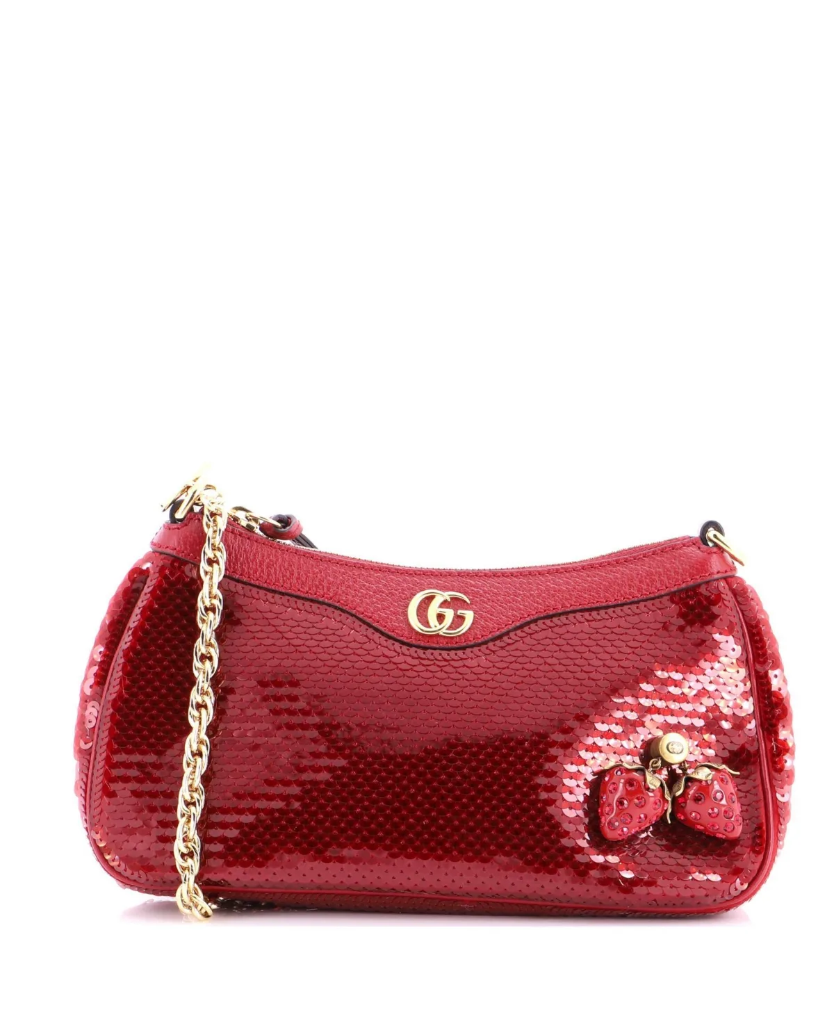 Pre-Owned Gucci Small Strawberry Ophidia Shoulder Bag Sequins by Gucci
