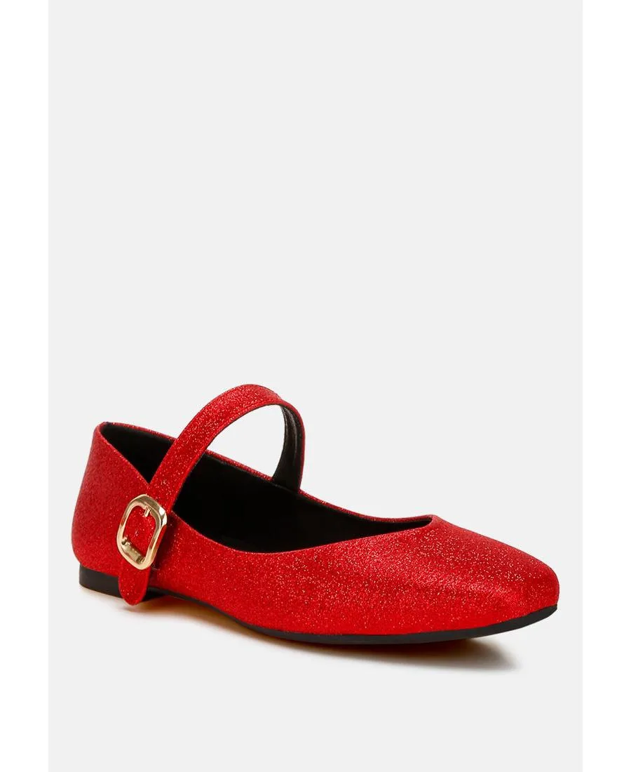 Herma Glitter Pin Buckle Ballerinas by London Rag