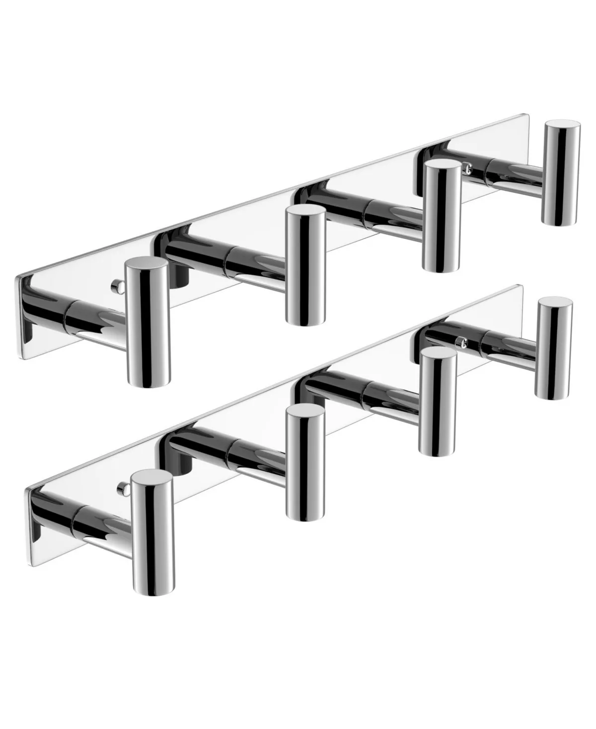 2Pack Wall Mount Coat Rack with Hooks for Bathroom Hardware Organizer 4 Hooks by Cyqbd