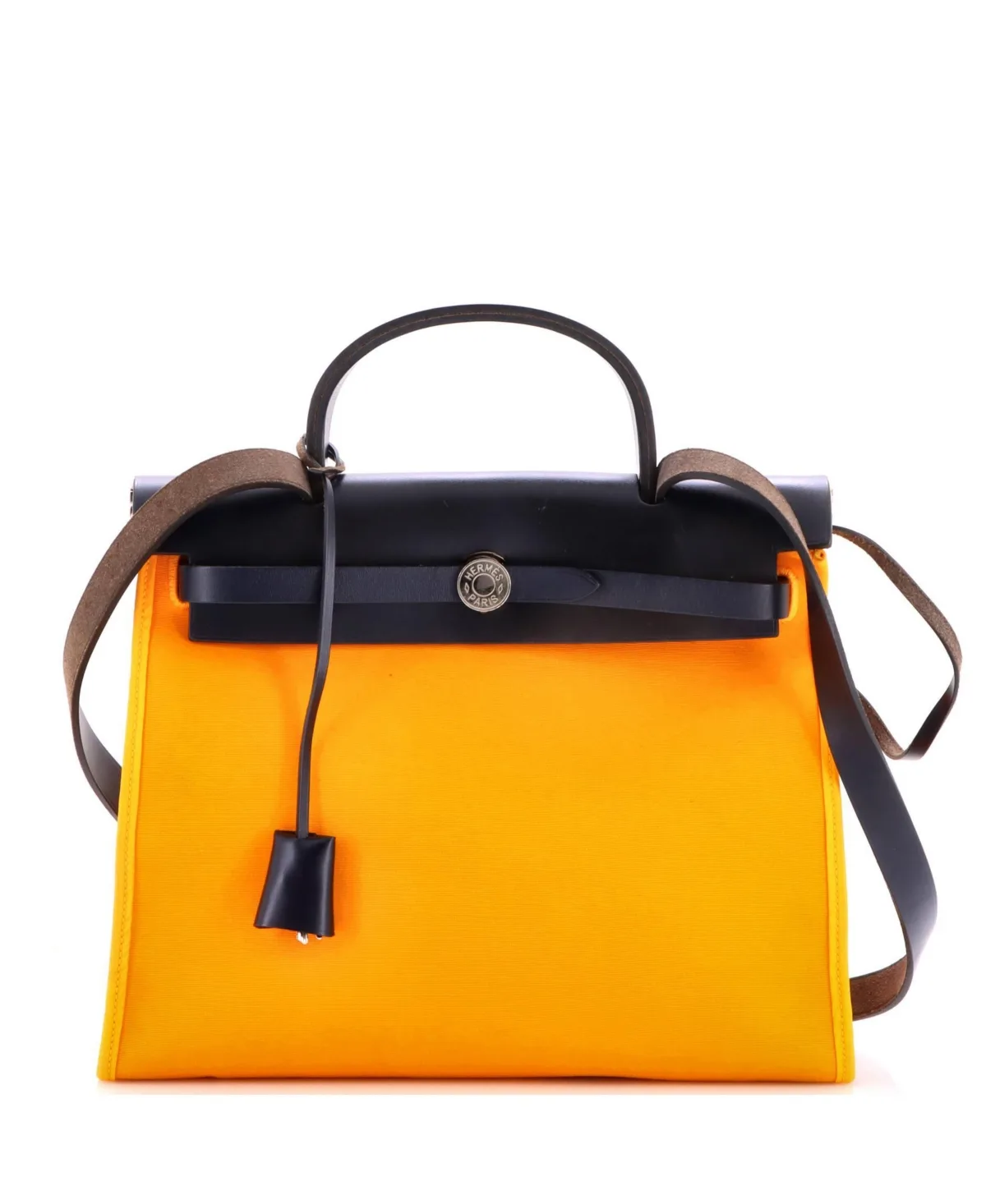 Pre-Owned Hermes 31 Herbag Zip Leather and Toile by Hermes