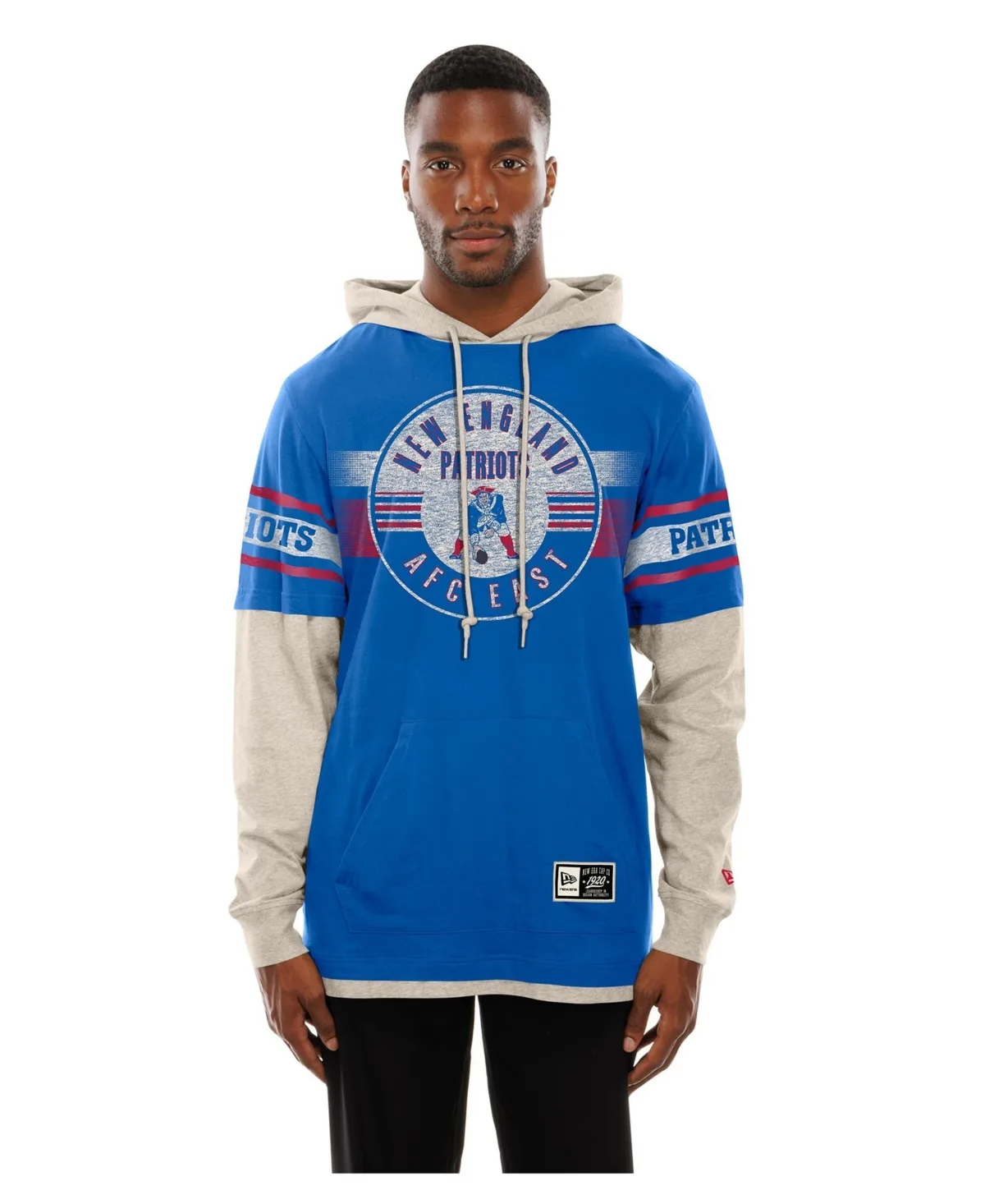 New England Patriots Twofer Hooded Long-Sleeve Layered T-Shirt by New Era