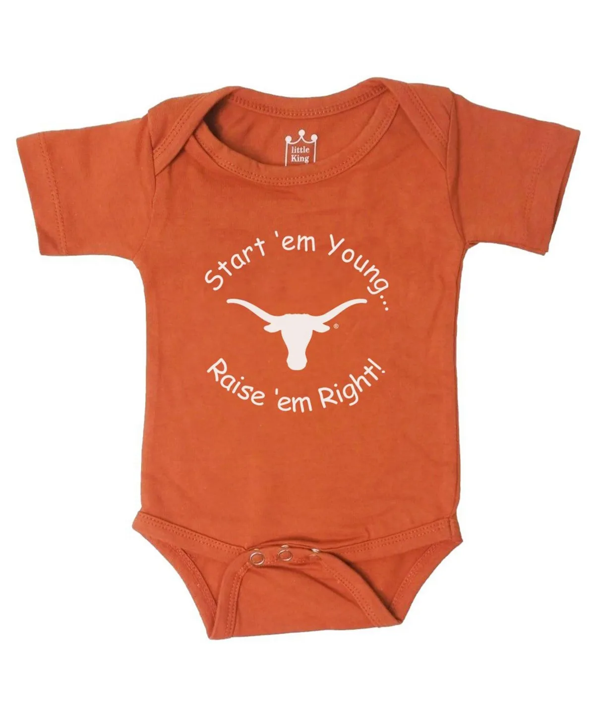 Start Em Young Texas Longhorns Short-Sleeve Bodysuit by Little King