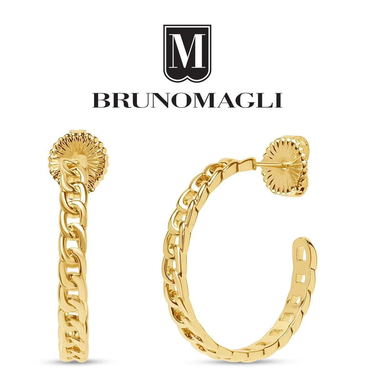 Gold-Tone Cecelia Dangle Hoop Earrings by Bruno Magli