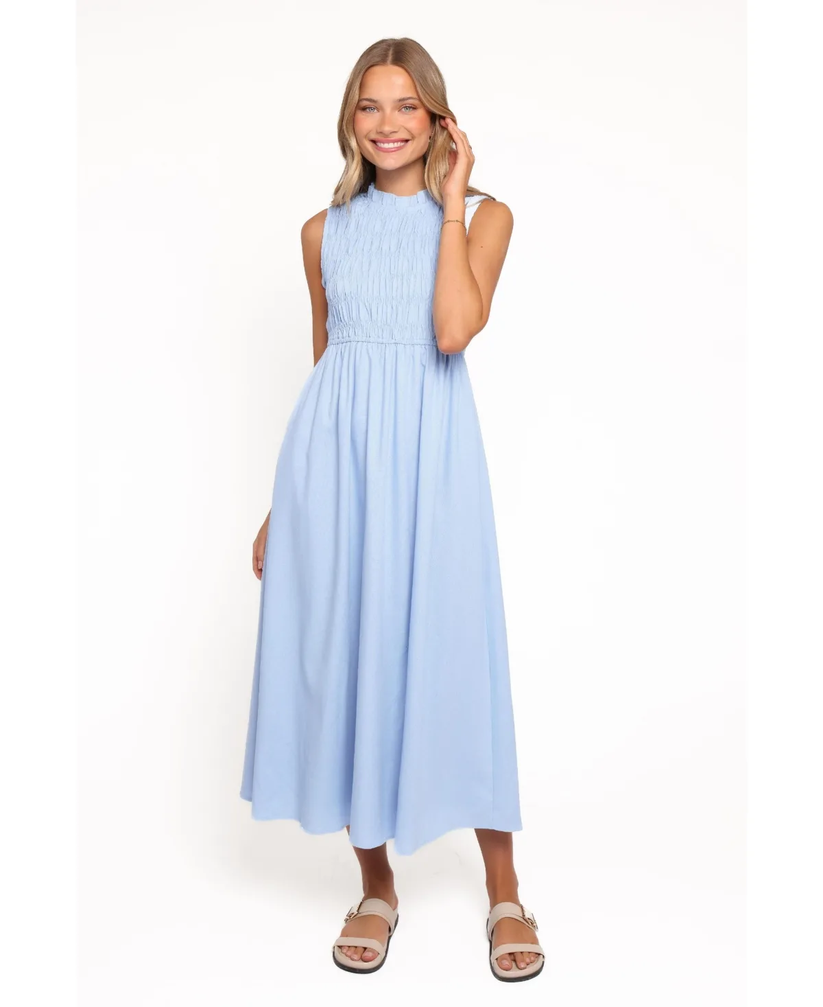 Lanna Sleeveless High-Neckline Maxi Dress by Petal and Pup