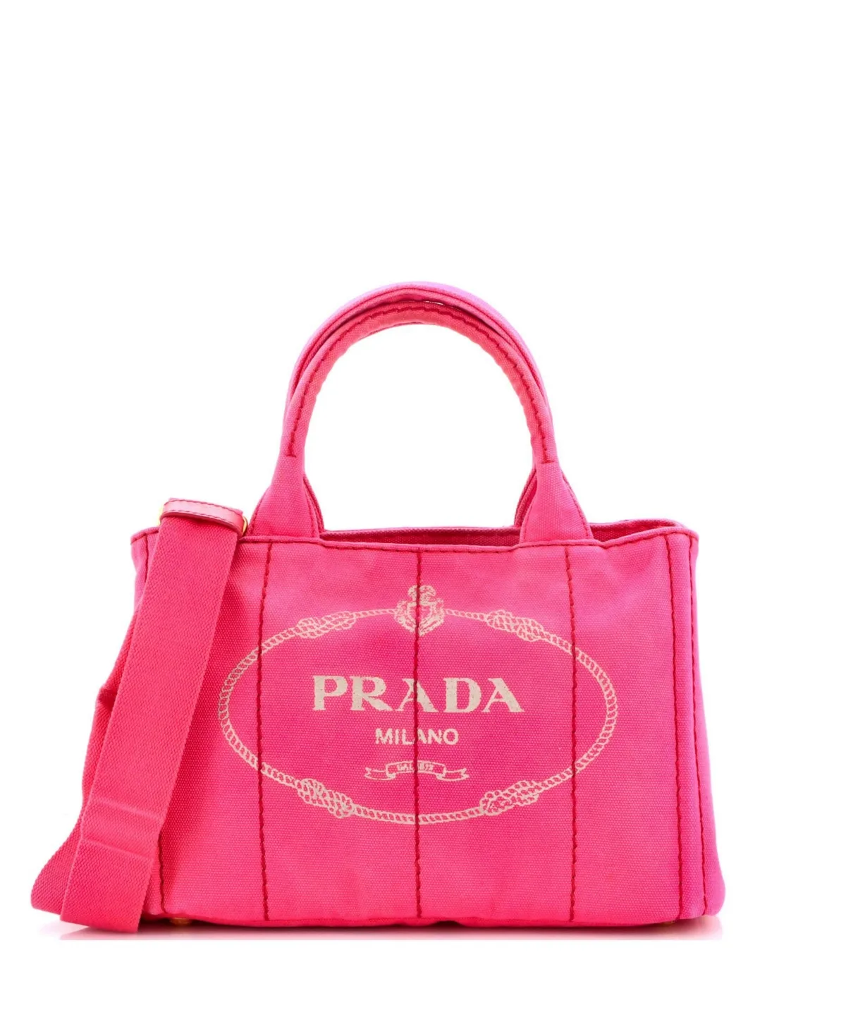 Pre-Owned Mini Canapa Convertible Tote Canvas by Prada