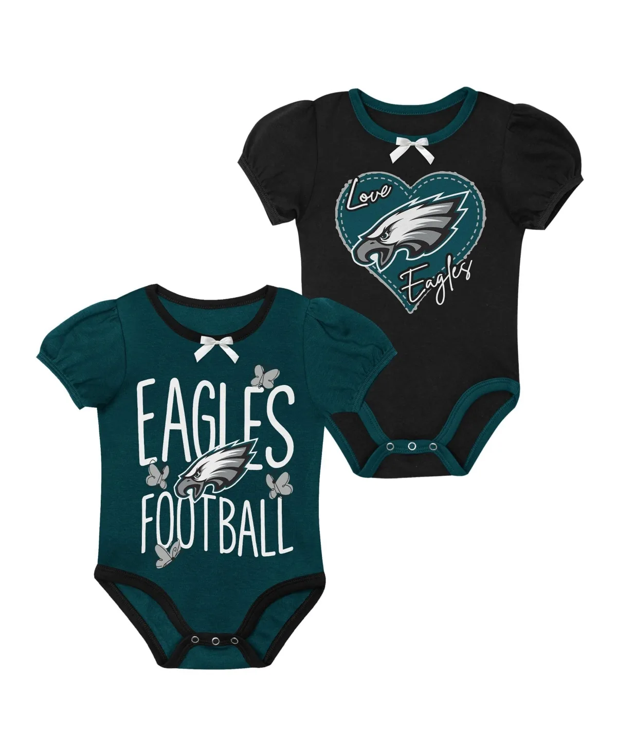 Philadelphia Eagles Star Power Short-Sleeve Two-Piece Bodysuit Set by Outerstuff