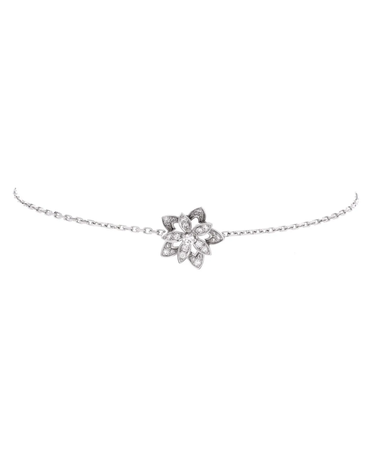 Pre-Owned Van Cleef & Arpels Lotus Openwork Bracelet - 18k White Gold by Pre Owned Van Cleef & Arpels