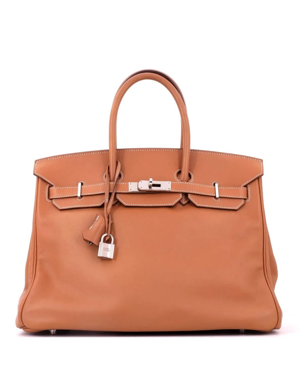 Pre-Owned Hermes Birkin 35 Handbag Swift with Palladium Hardware by Hermes