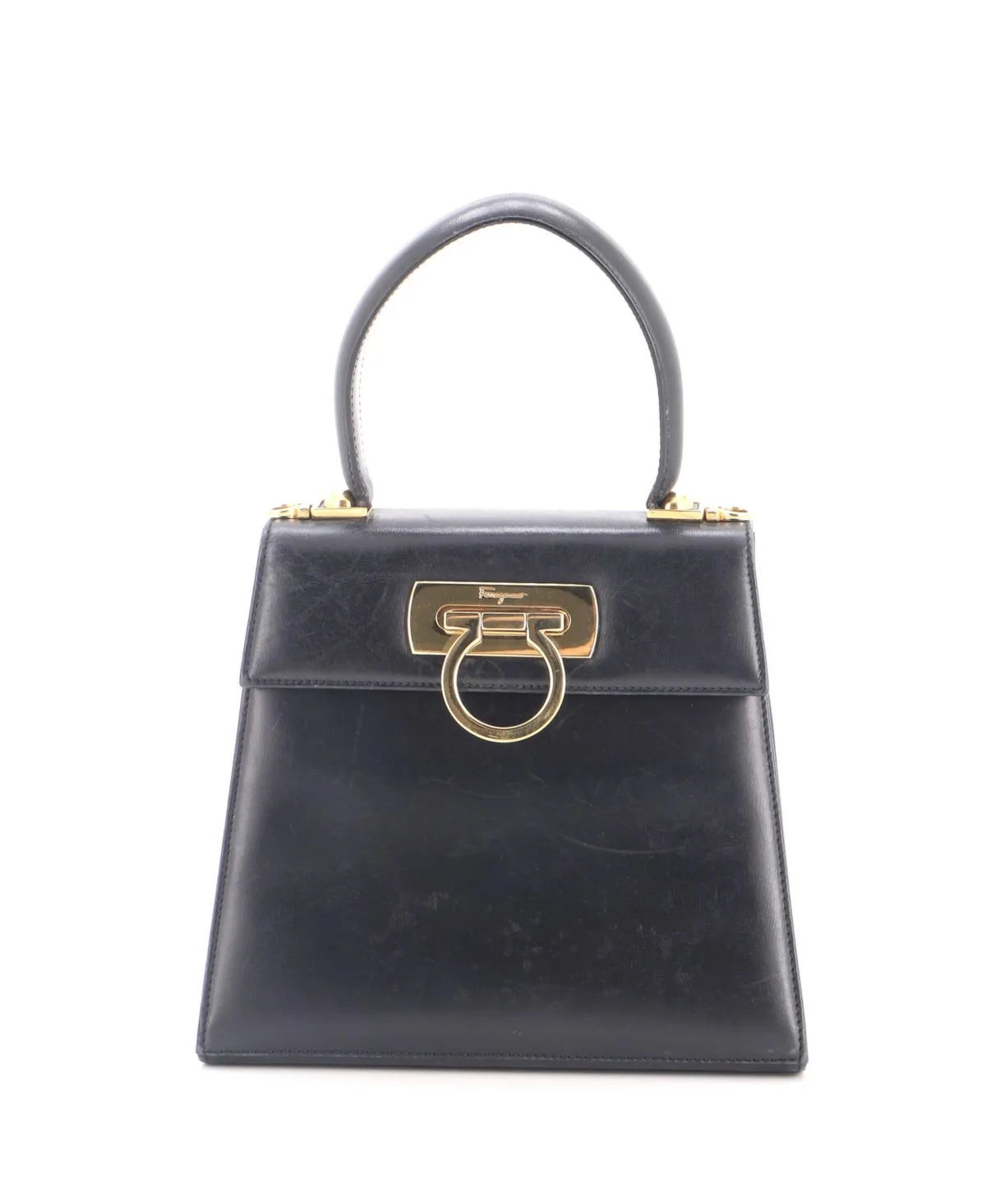 Pre-Owned Salvatore Ferragamo Mini Gancini Convertible Top Handle Bag Leather by Salvatore Ferragamo