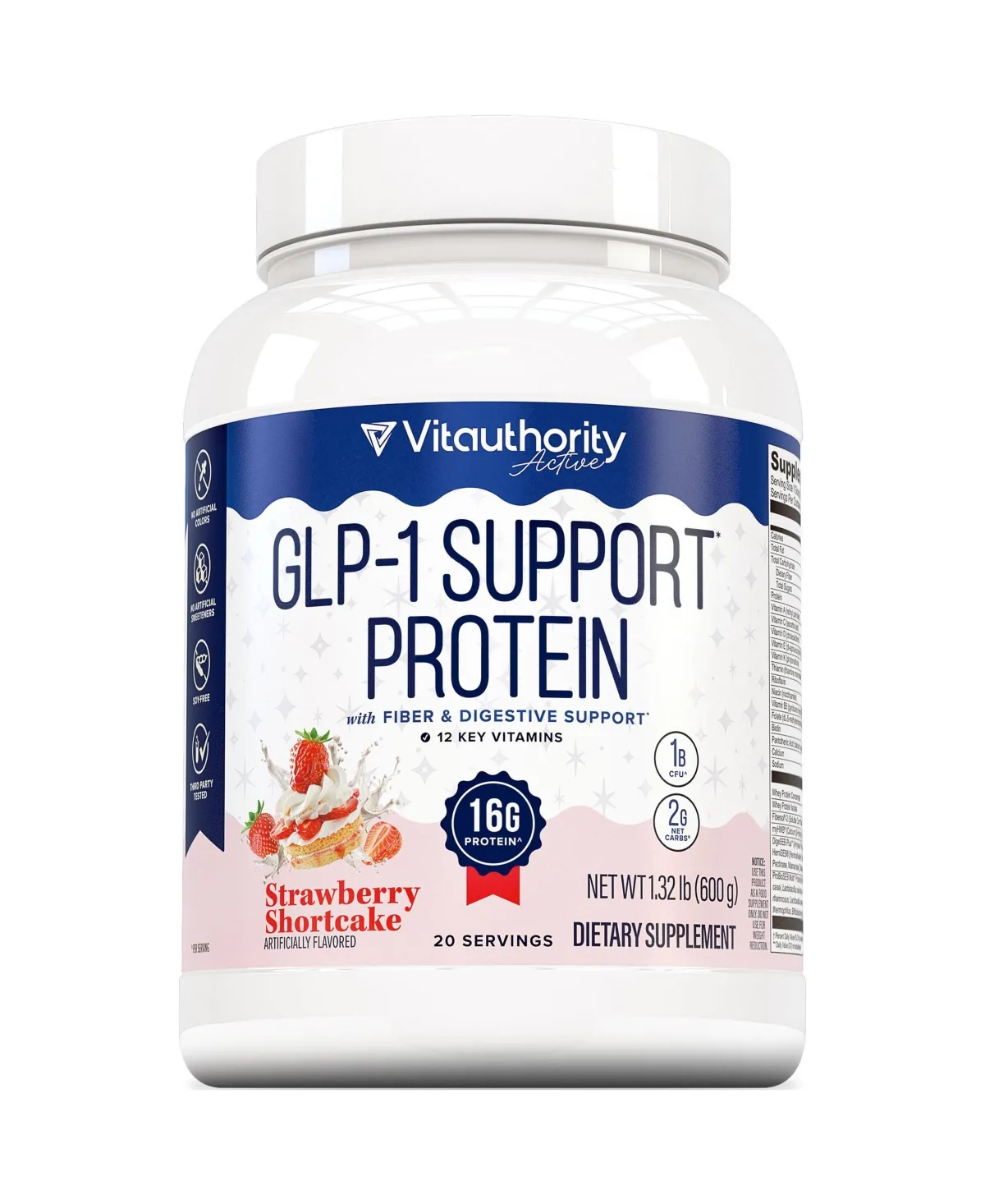 Glp-1 Support Protein Plus Strawberry Shortcake by Vitauthority