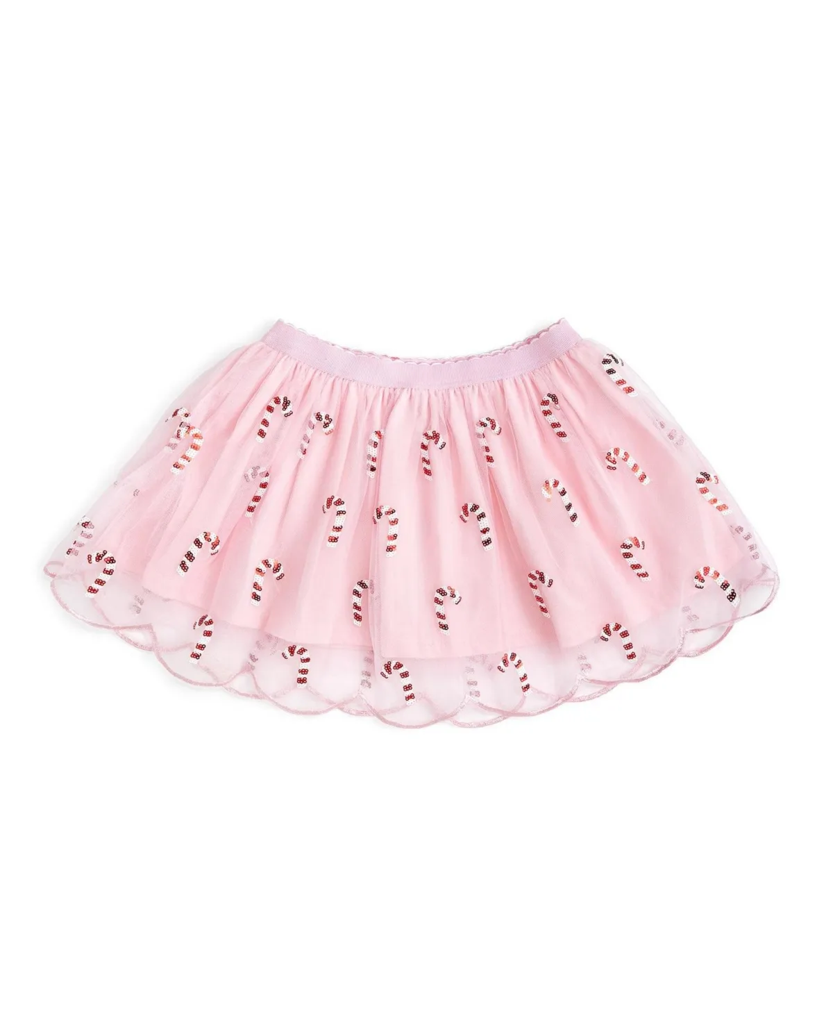 Candy Cane Holiday Scalloped Tutu Skirt by Sweet Wink