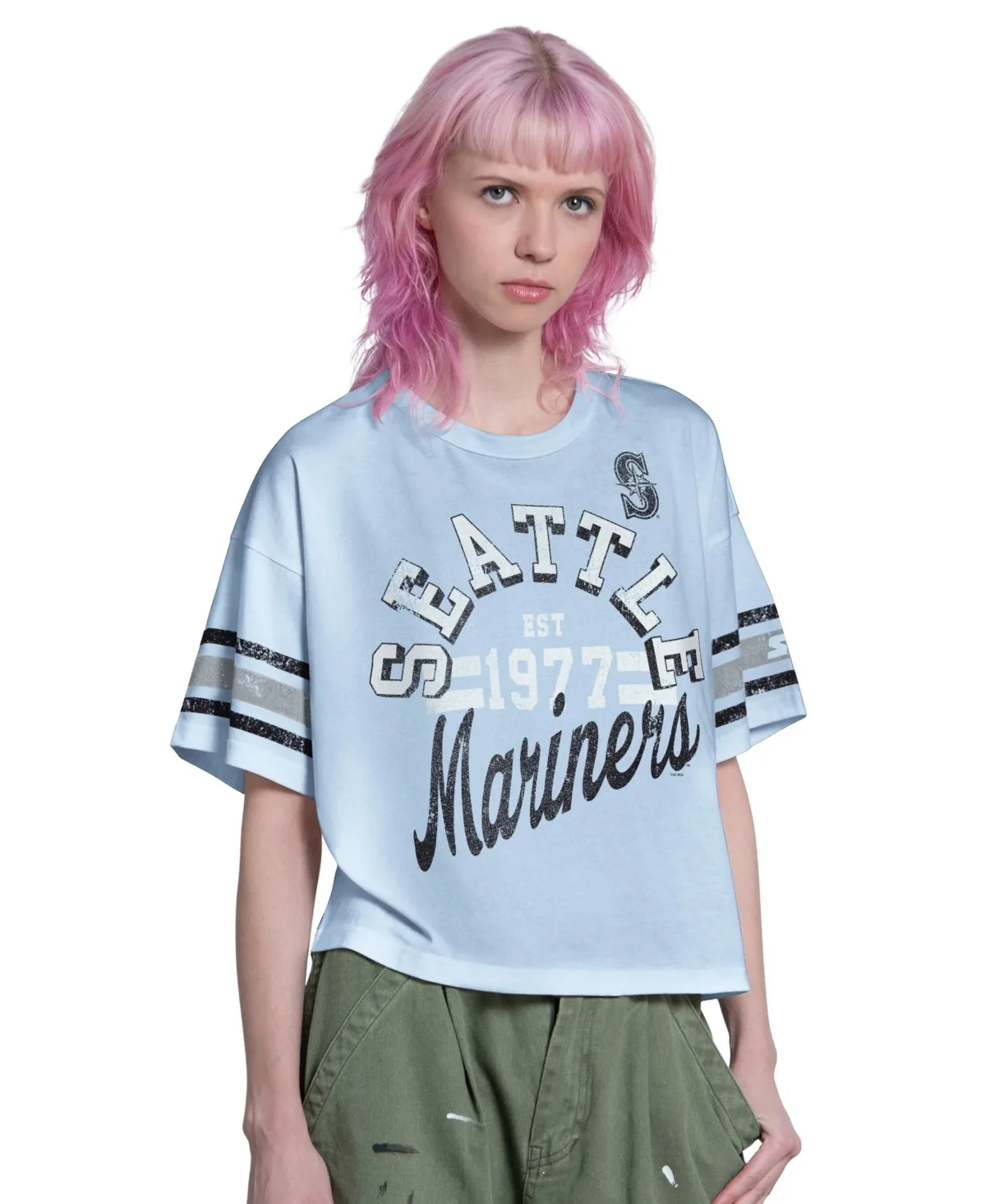 Seattle Mariners Cropped Hurry Up Offense T-Shirt by Starter