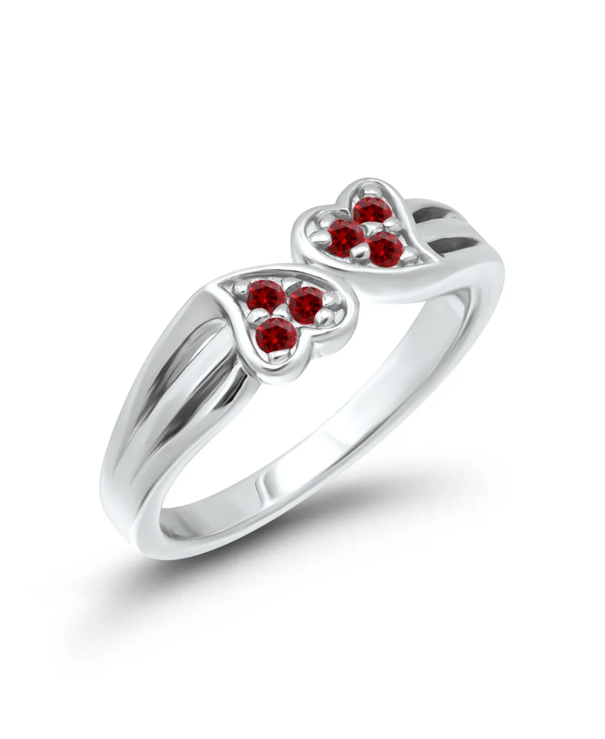 Cubic Zirconia Red Double-Heart Ring by Macy's