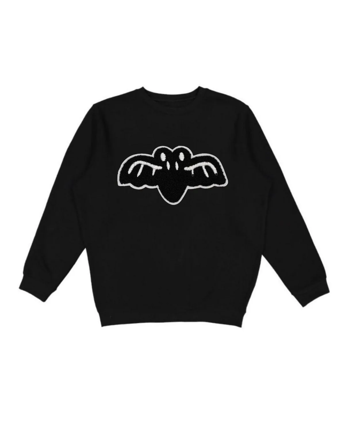 Bat Patch Crewneck Long-Sleeve Cotton-Blend Sweatshirt by Sweet Wink