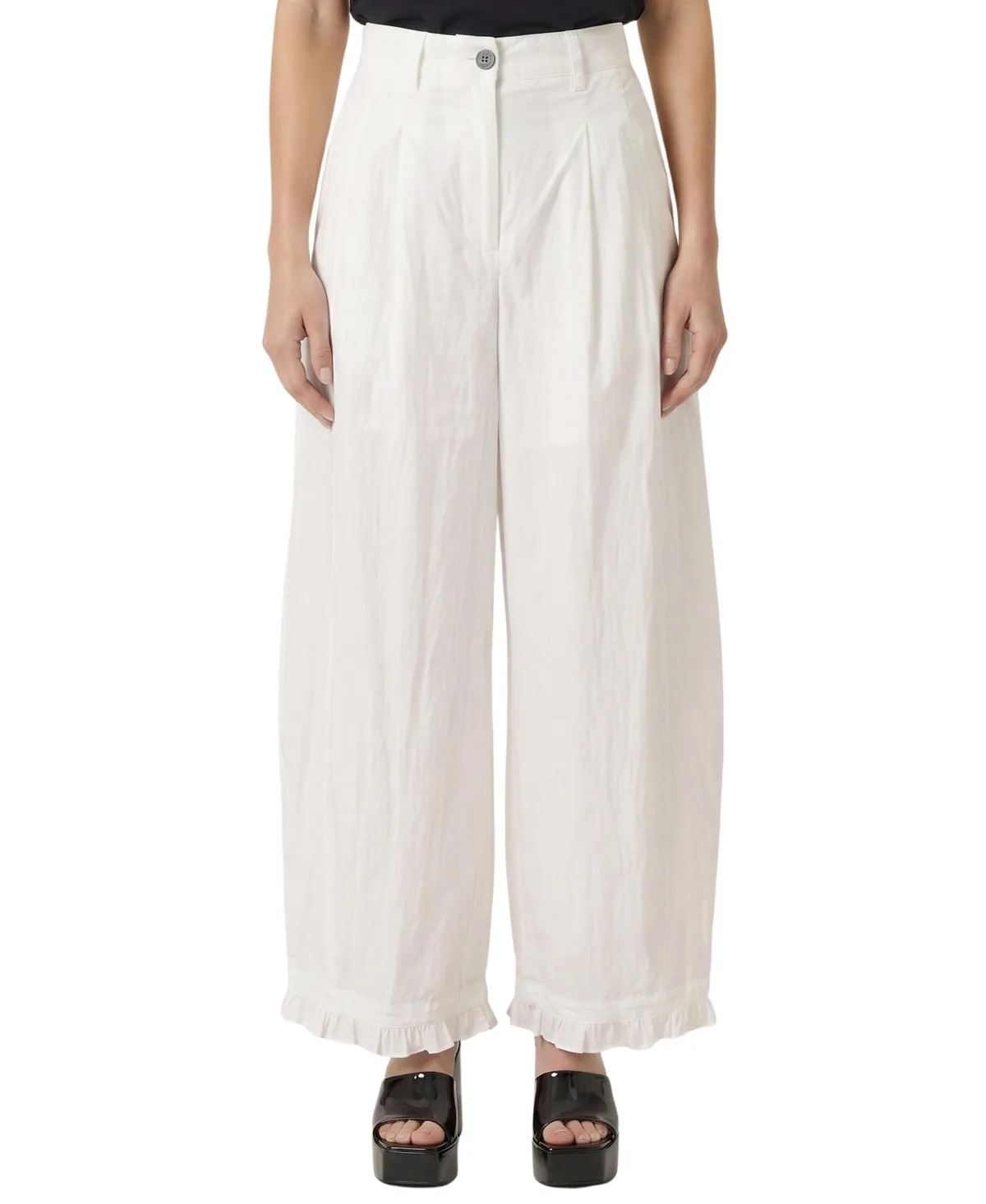 High-Rise Wide-Leg Pleated Pants by Modenaire