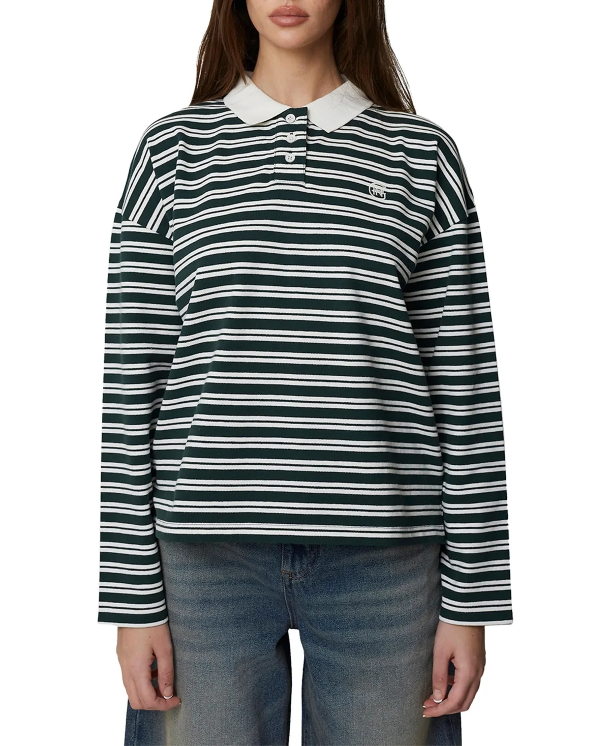 Long Sleeve Striped Polo by Good for Nothing