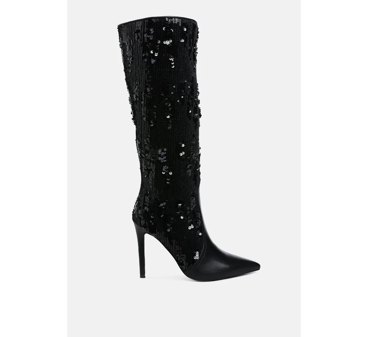 Sitarah Sequin Embellished Stiletto Long Boots by London Rag