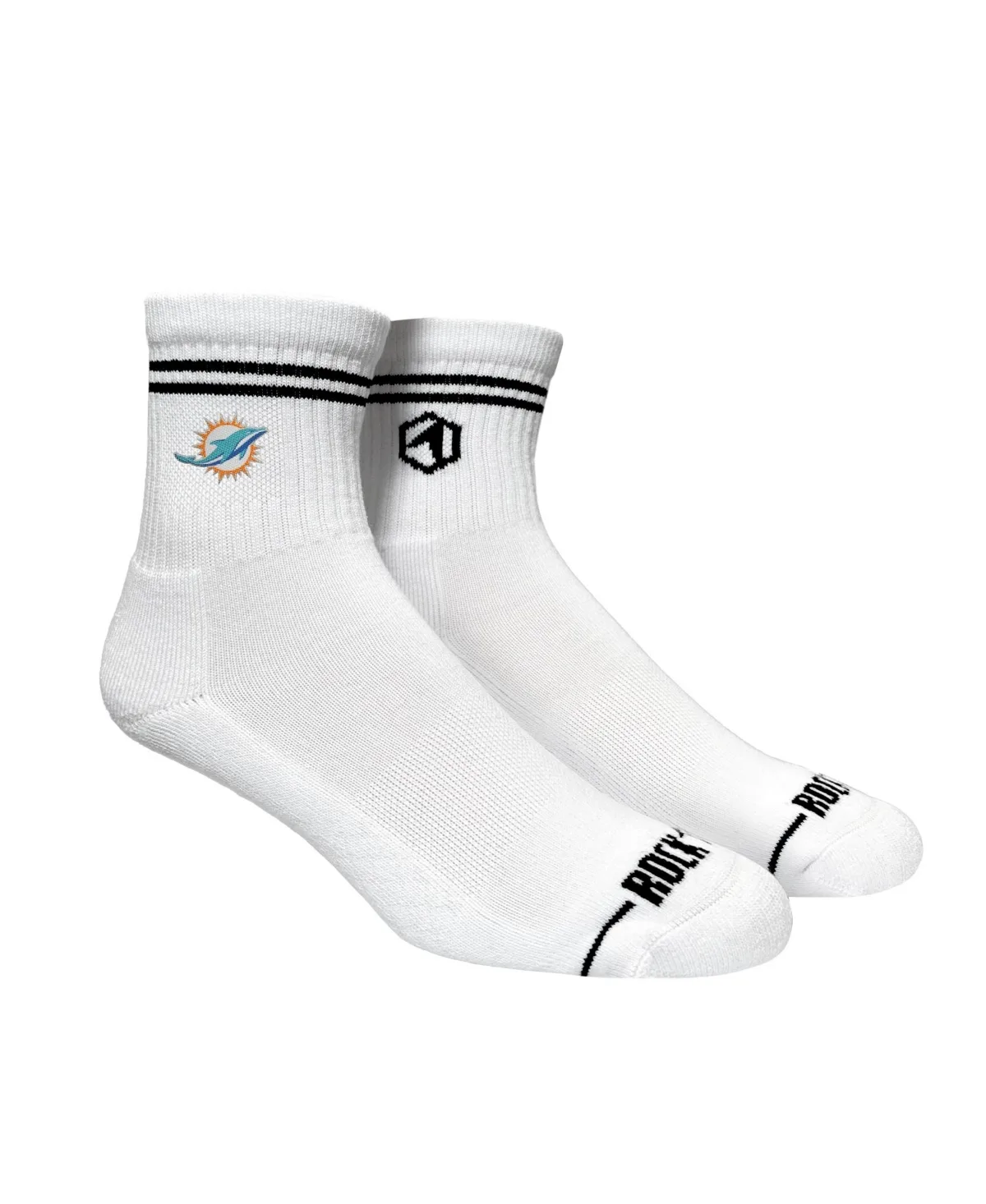 Miami Dolphins Stripe Quarter Socks by Rock Em Socks