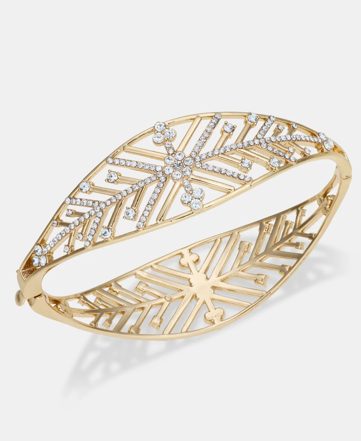 Crystal Gold-Tone Snowflake Pave Bracelet