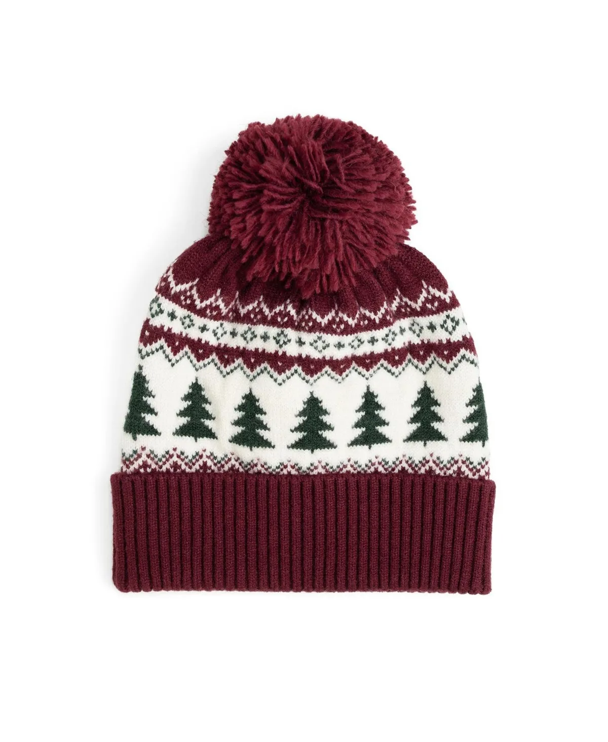 Pom-Pom Fair Isle Christmas-Tree Beanie by Sweet Wink
