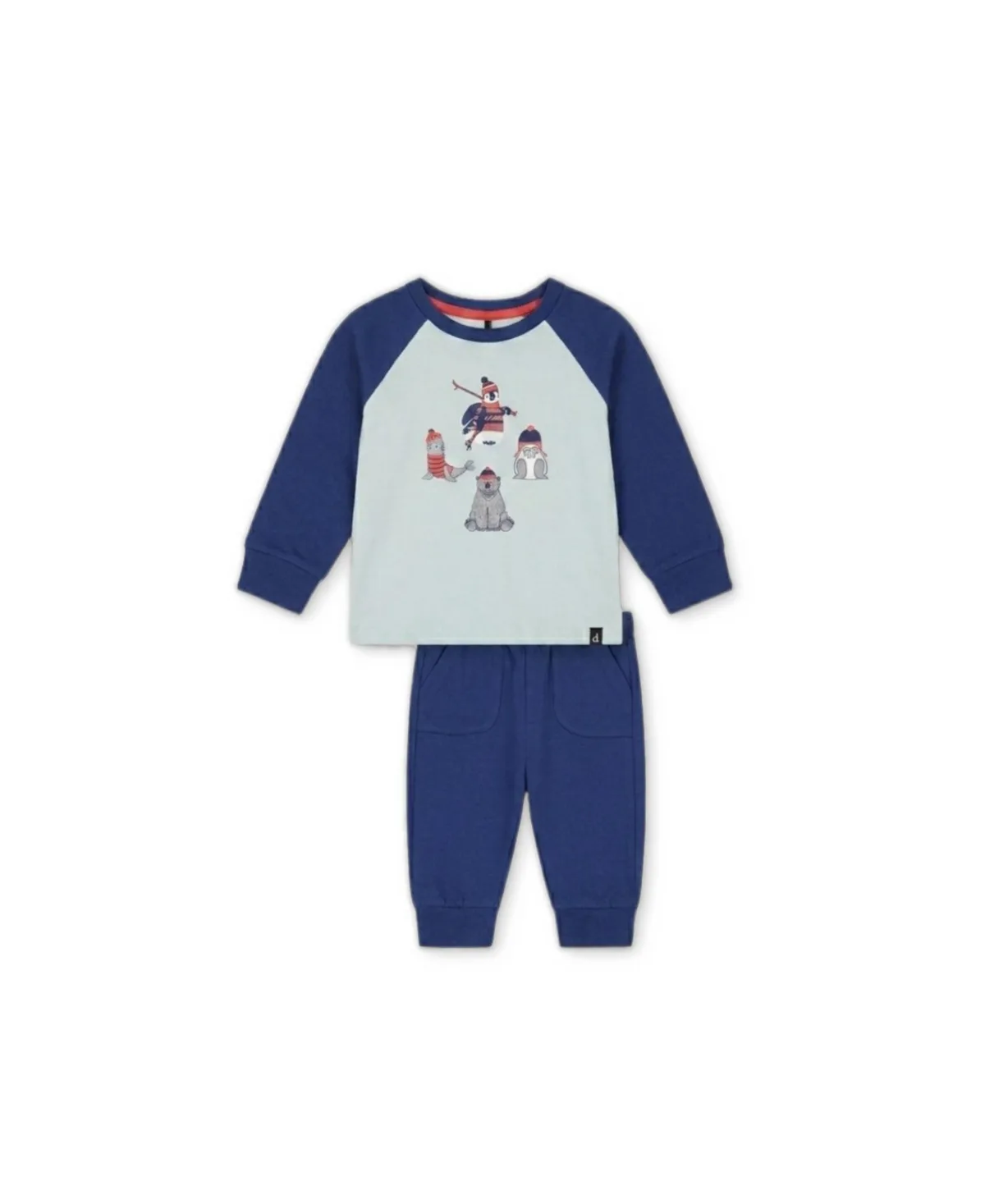 Nordic Buddies Long-Sleeve Raglan Graphic T-Shirt and Pants, 2-Piece Set by Deux Par Deux