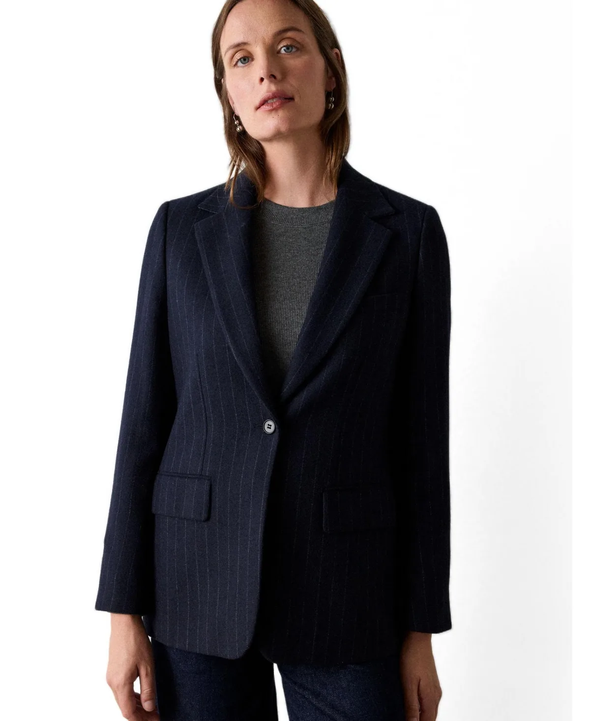 Pinstripe Wool-Blend Blazer by Whistles