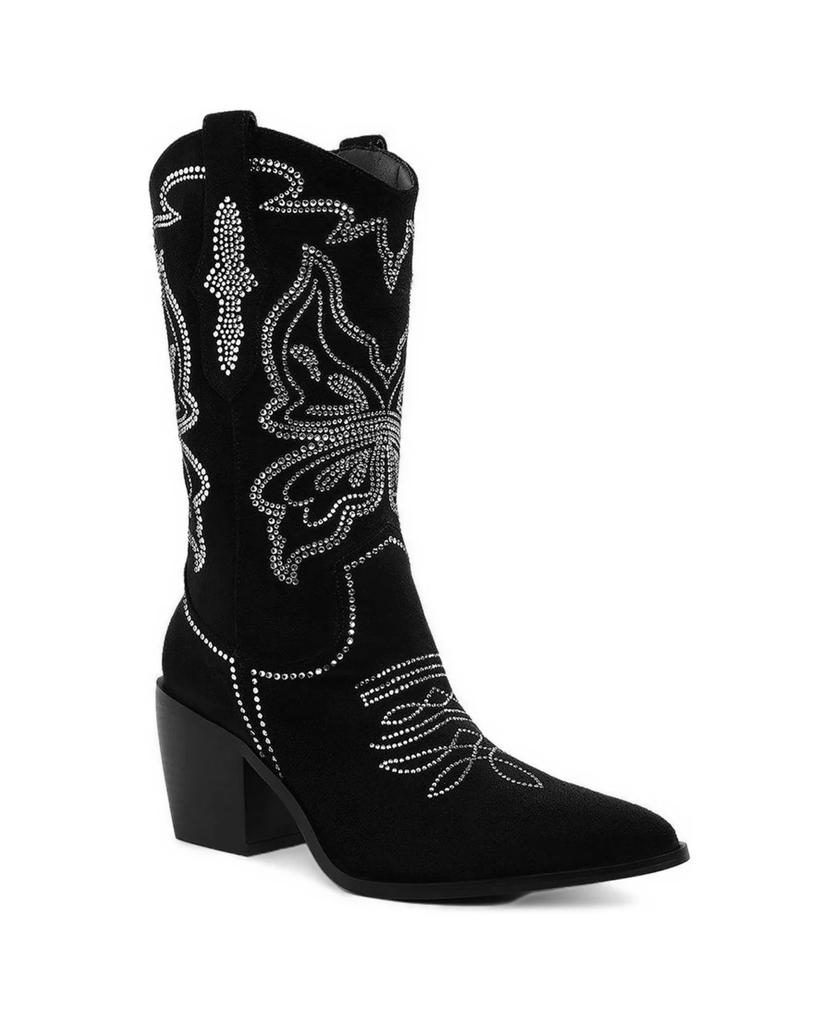 Latafa Rhinestones Embellished Cowboy Boots by Rag & Co