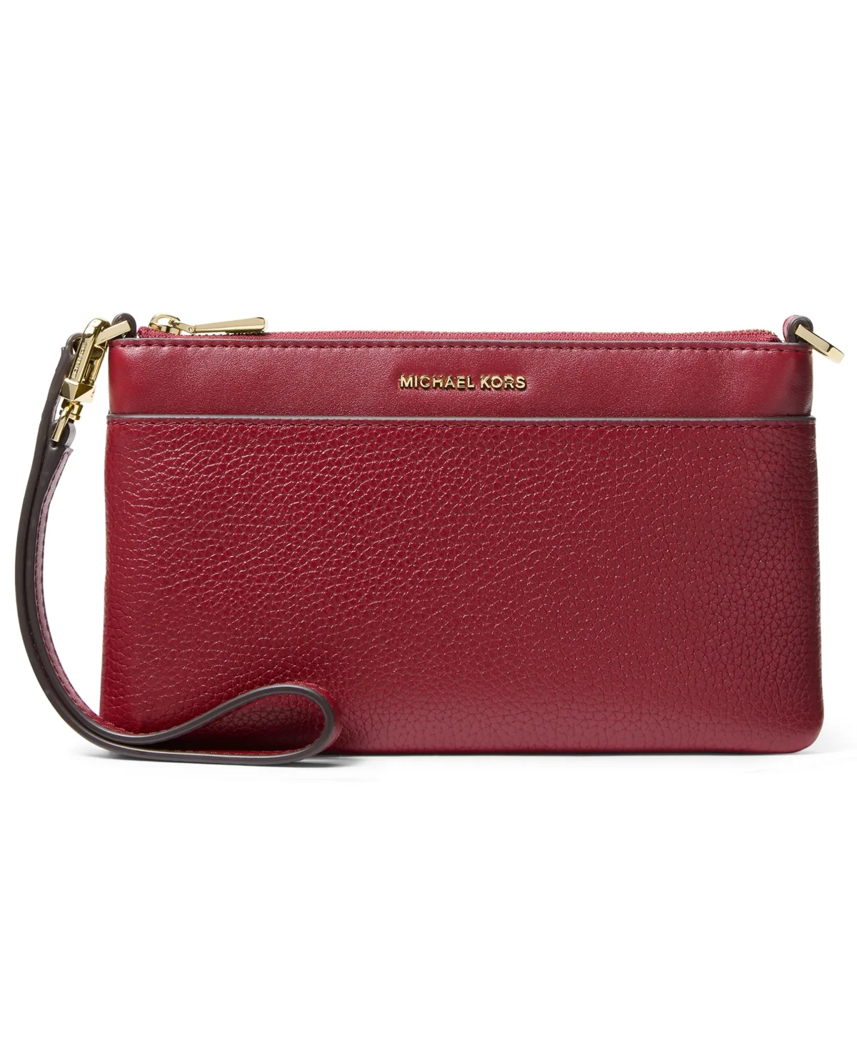 Jet Set Leather Top Zip Convertible Wristlet by MICHAEL Michael Kors