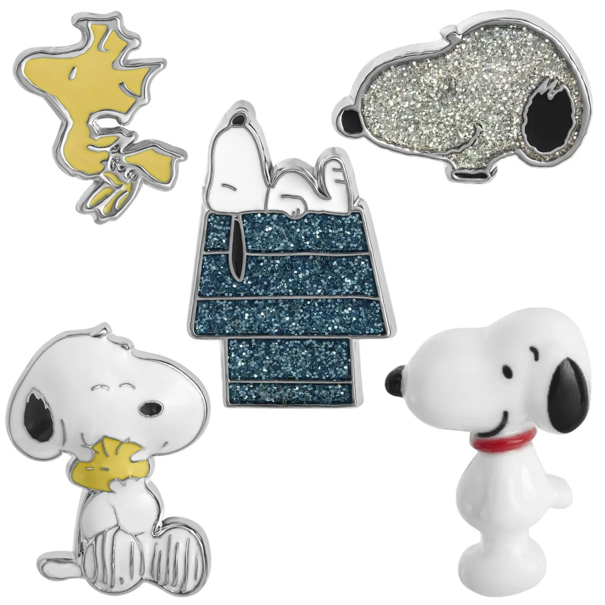 Peanuts Woodstock and Snoopy Enamel Pin Set 5-Piece Official License by Peanuts