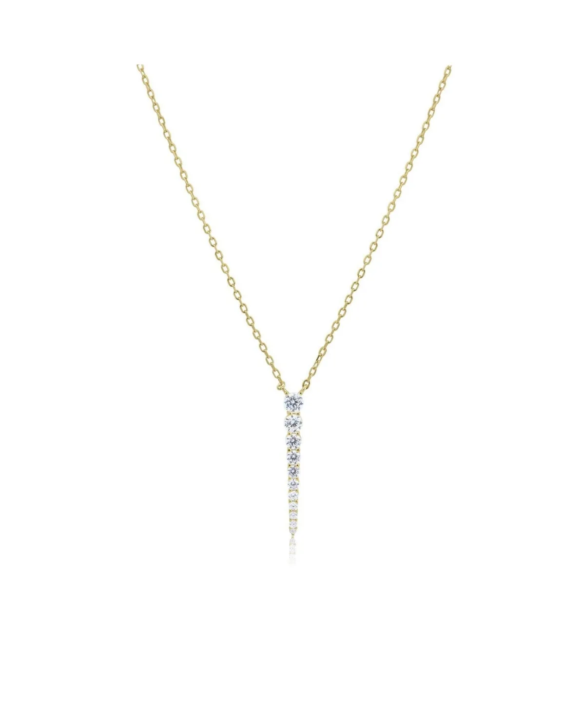 Graduating Cz Drop Necklace 14K Gold-Plated Sterling Silver by The Lovery